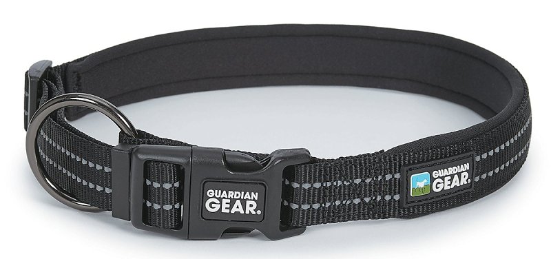 Guardian Gear ZA0006 12 30 Dog Collar, O-Ring Link, 12 to 30 in L Collar, Nylon, Jet Black