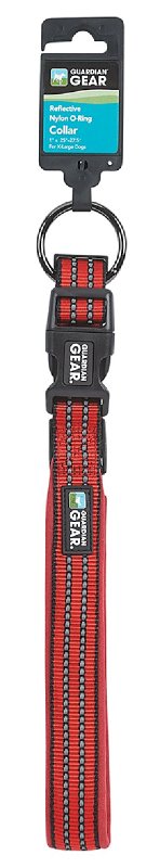 Guardian Gear ZA0006 12 83 Dog Collar, O-Ring Link, 12 to 83 in L Collar, Nylon, True Red