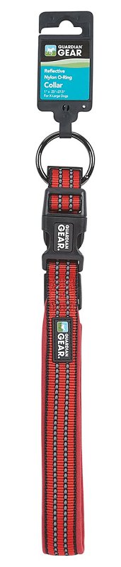 Guardian Gear ZA0006 24 83 Dog Collar, O-Ring Link, 24 to 83 in L Collar, Nylon, True Red