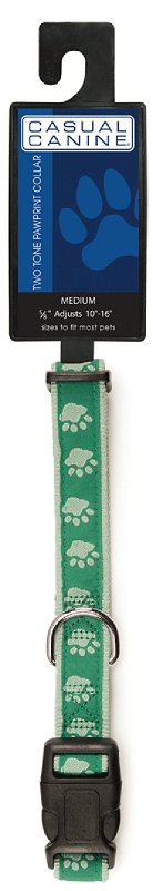 Casual Canine ZA8871 14 43 Dog Collar, 14 to 20 in L Collar, 5/8 in W Collar, Nylon, Green