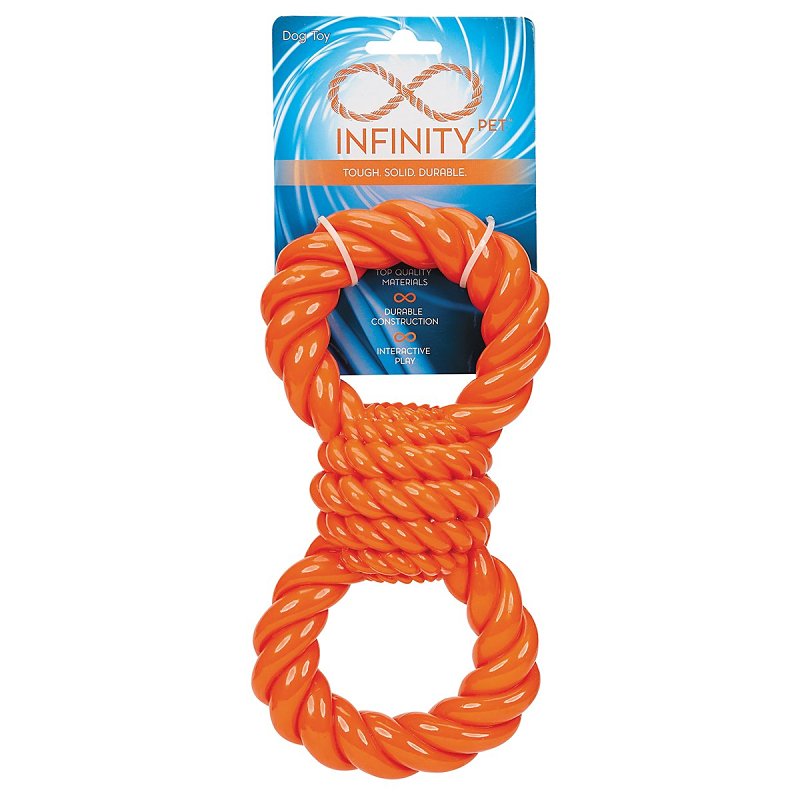Infinity ZD2058 69 Dog Toy, Figure 8, Thermoplastic Rubber, Orange