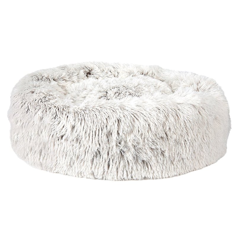 Slumber Pet ZW1652 18 11 Plush Cuddler Bed, 18 in L, 11 in W, Round, Bumper Style Pattern, Polyester Cover, Cream