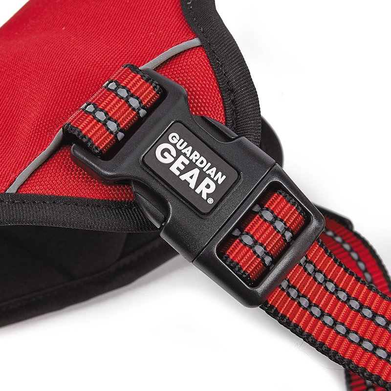 Guardian Gear ZA0031 12 83 Reflective Harness, 16 to 25 in, Fastening Method: O-Ring Strap, Nylon Harness, True Red