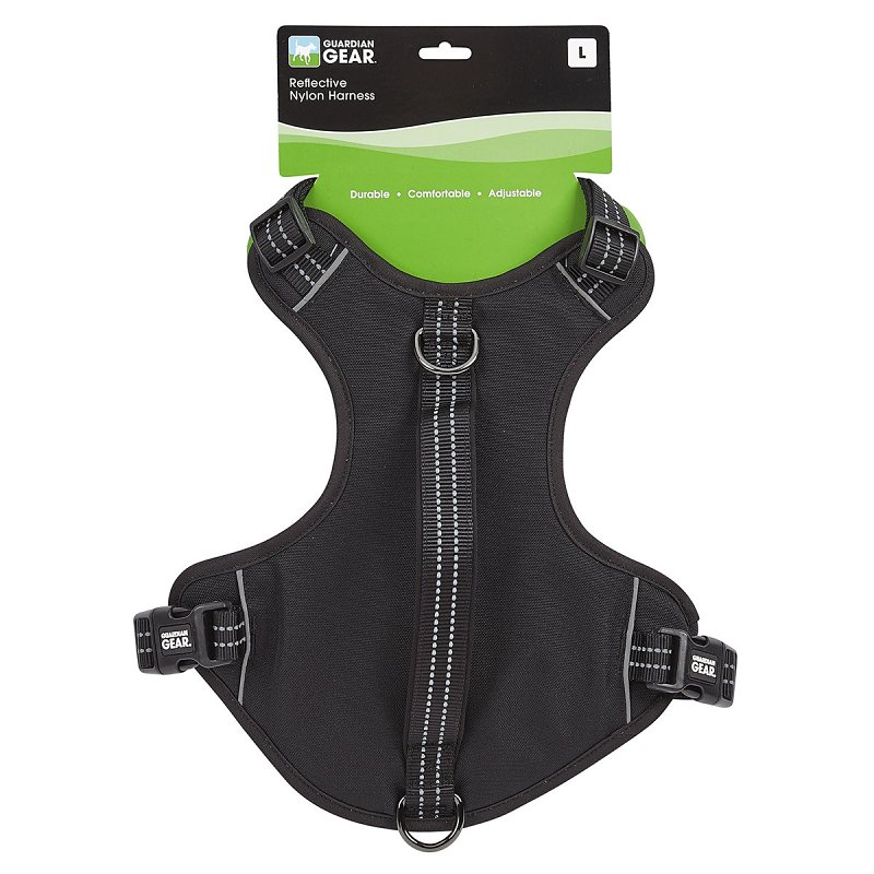 Guardian Gear ZA0031 20 30 Reflective Harness, 24 to 35 in, Fastening Method: O-Ring Strap, Nylon Harness, Jet Black