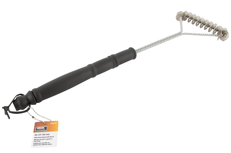 Omaha BBQ1011 Grill Brush, 6 in L Brush, Stainless Steel Bristle, Stainless Steel Bristle, Plastic Handle, 20-1/2 in L