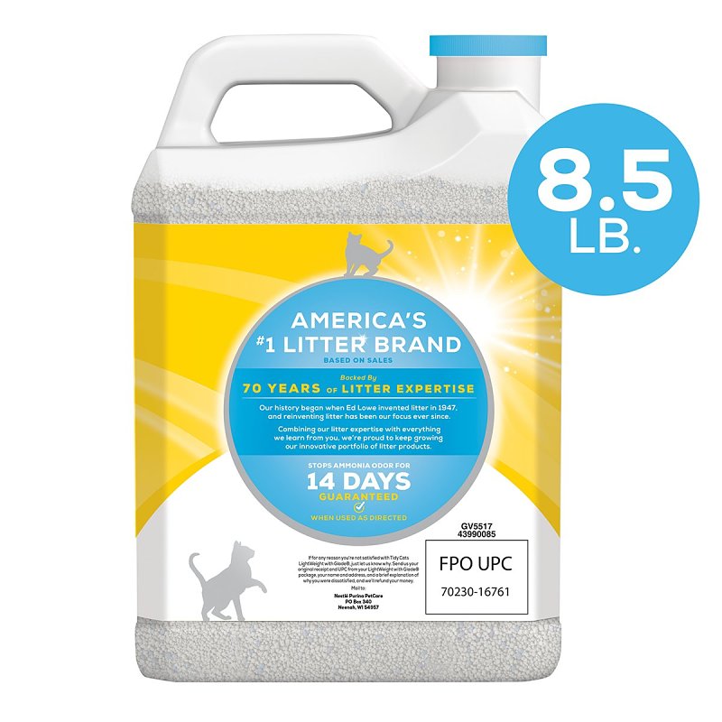 Tidy Cats 099-090-15 Cat Litter, Lightweight, 8.5 lb Jug