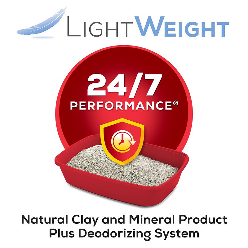 Tidy Cats Lightweight 24/7 Performance 15367 Clumping Cat Litter, Clay, 17 lb Pail