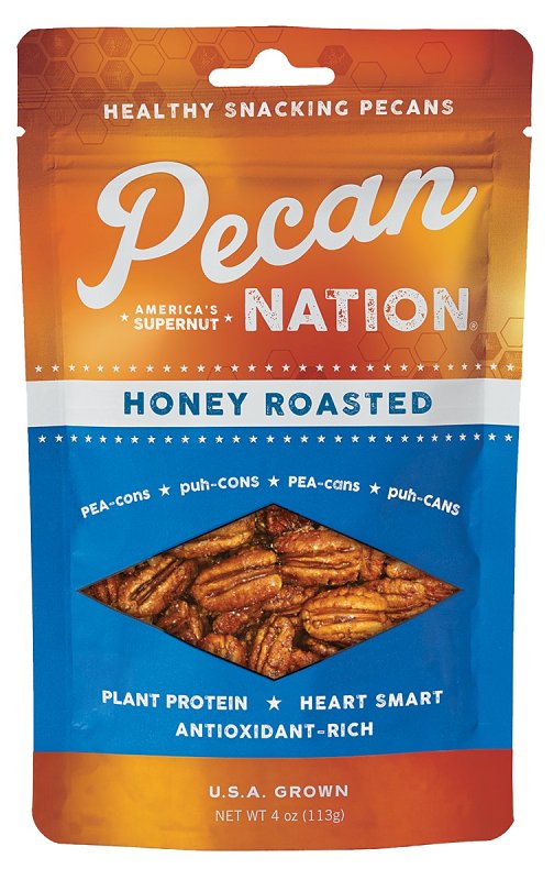 HONEY ROASTED PECANS POUCH 4OZ
