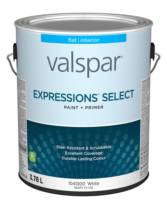 Expressions Select 029.1041000.007 Interior Paint and Primer, Flat, White, 1 gal, 37 sq-m Coverage Area