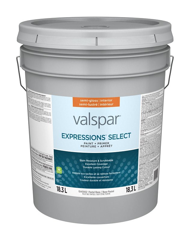 Expressions Select 029.1043002.008 Interior Paint and Primer, Semi-Gloss, Pastel, 5 gal, 37 sq-m Coverage Area