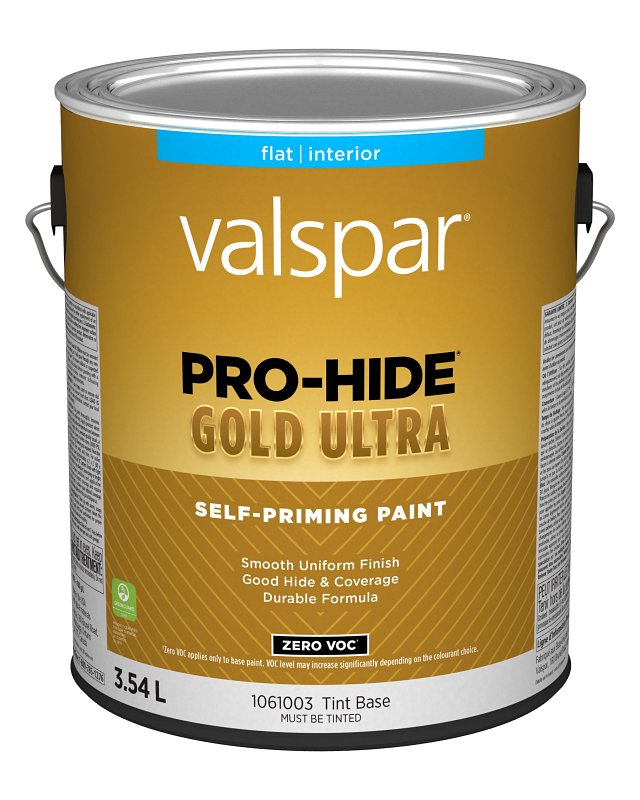 Pro-Hide Gold Ultra 029.1061003.007 Interior Self-Priming Paint, Flat, Tint Base, 1 gal, 37 sq-m Coverage Area
