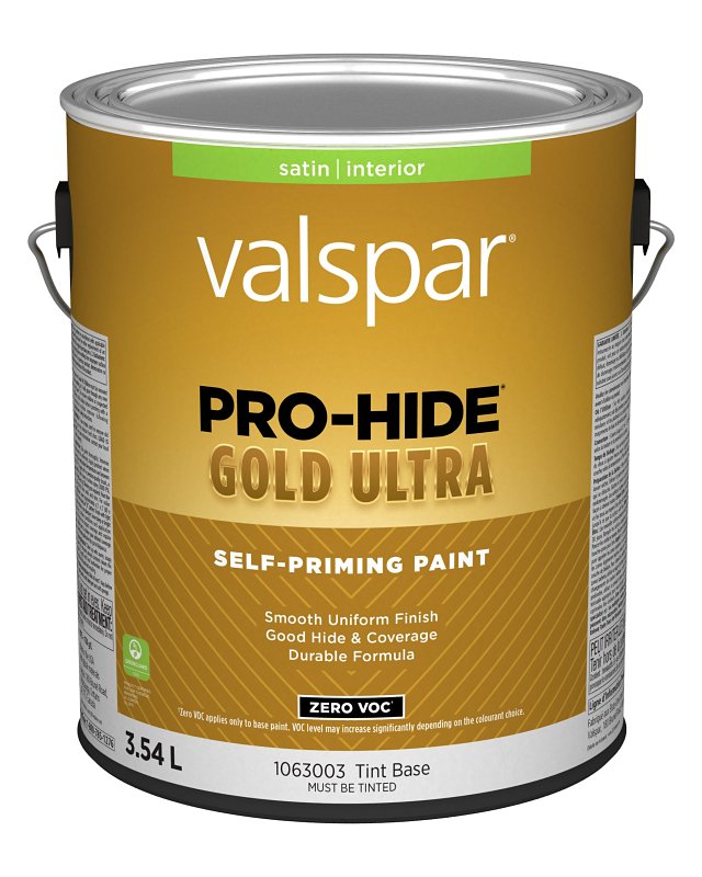 Pro-Hide Gold Ultra 029.1063003.007 Interior Self-Priming Paint, Satin, Tint Base, 1 gal, 37 sq-m Coverage Area