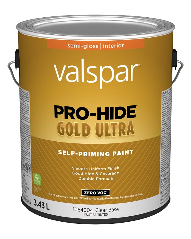 Pro-Hide Gold Ultra 029.1064004.007 Interior Self-Priming Paint, Semi-Gloss, Clear, 1 gal, 37 sq-m Coverage Area