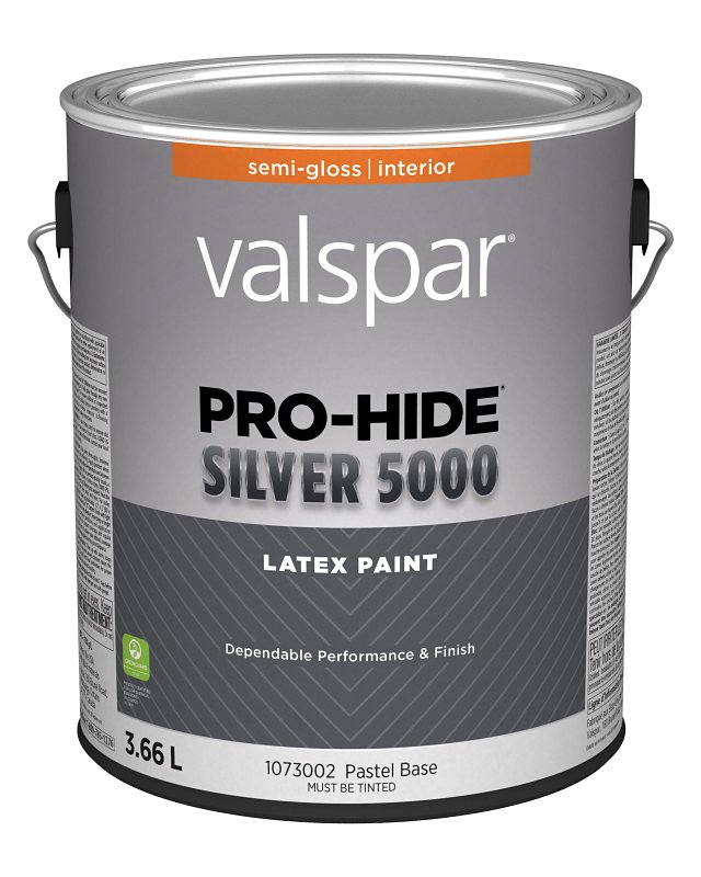 Pro-Hide Silver 5000 029.1073002.007 Interior Paint, Semi-Gloss, Pastel, 1 gal, 37 sq-m Coverage Area