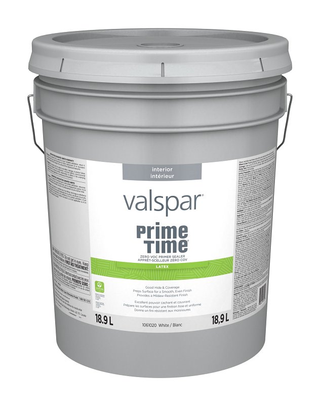 Valspar Prime Time 029.1061020.008 Zero VOC Primer Sealer, White, 5 gal