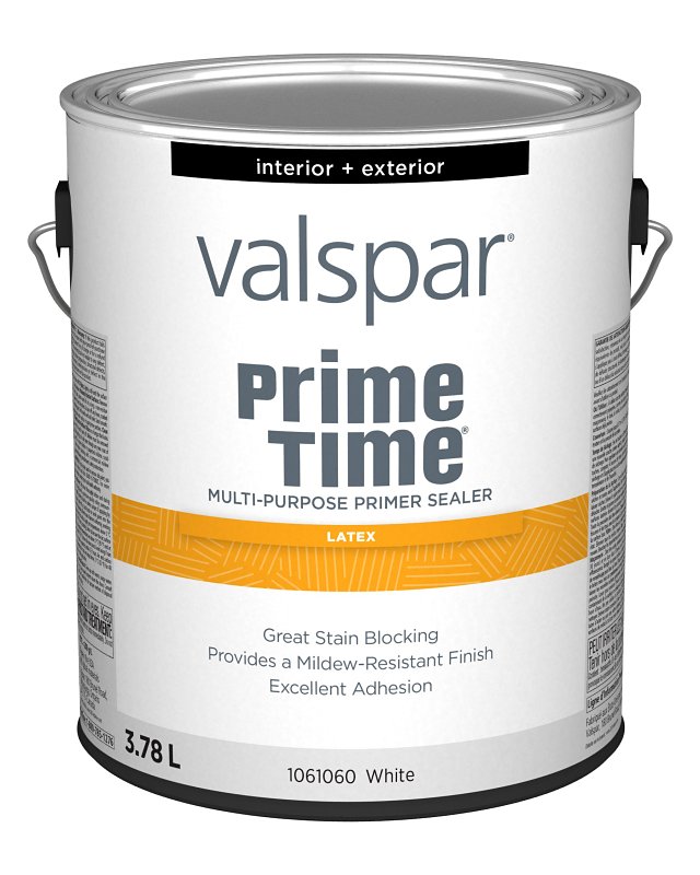 Valspar Prime Time 029.1061060.007 Interior/Exterior Multi-Purpose Primer Sealer, White, 1 gal