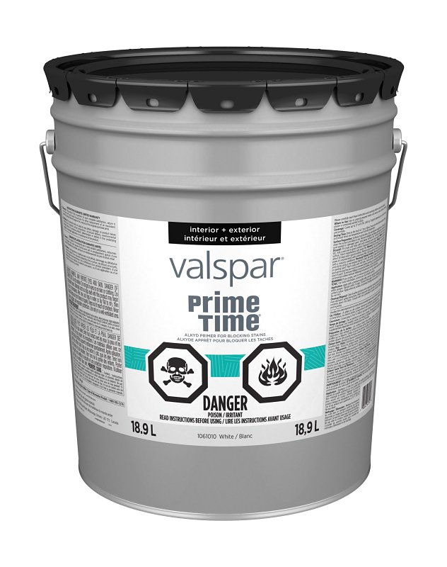 Valspar Prime Time 029.1061010.008 Interior/Exterior Multi-Purpose Primer Sealer, White, 5 gal