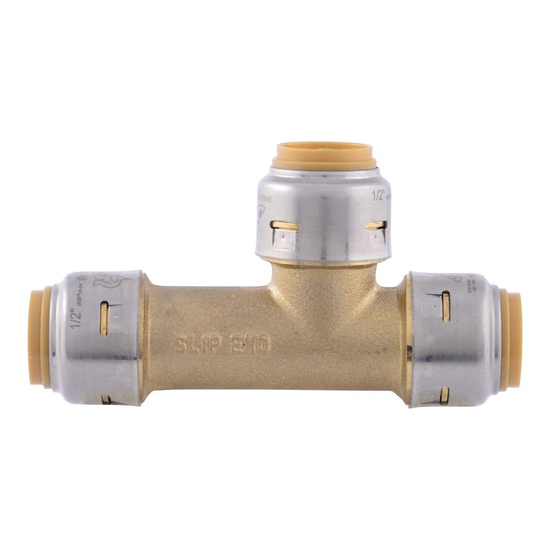 SLIP TEE BRASS PTC 1/2IN