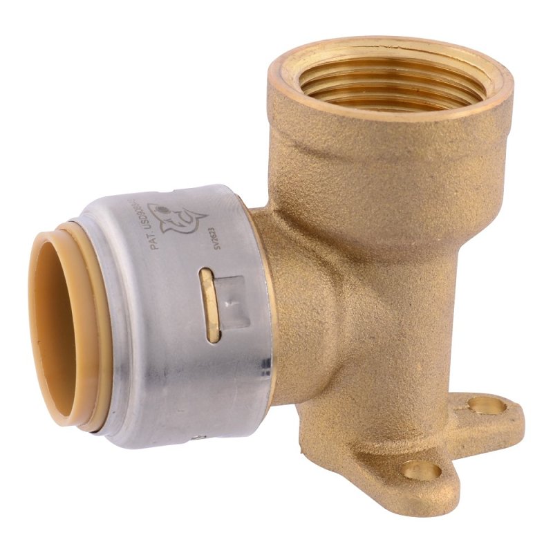 SharkBite Max UR340CA Drop-Ear Elbow, 3/4 in FNPT, Brass, 200 psi Pressure