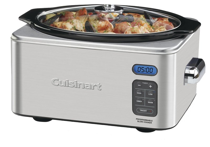 Cuisinart PSC-650 Slow Cooker, 6.5 qt Capacity, 320 W, Touchpad Control, Ceramic/Stainless Steel
