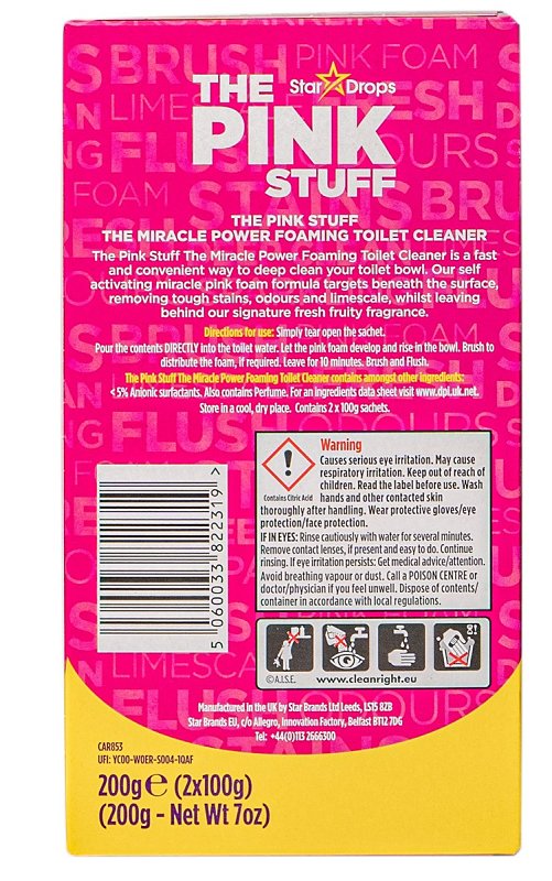The Pink Stuff Miracle 82380 Toilet Cleaner, 7 oz, Fresh, Fruity