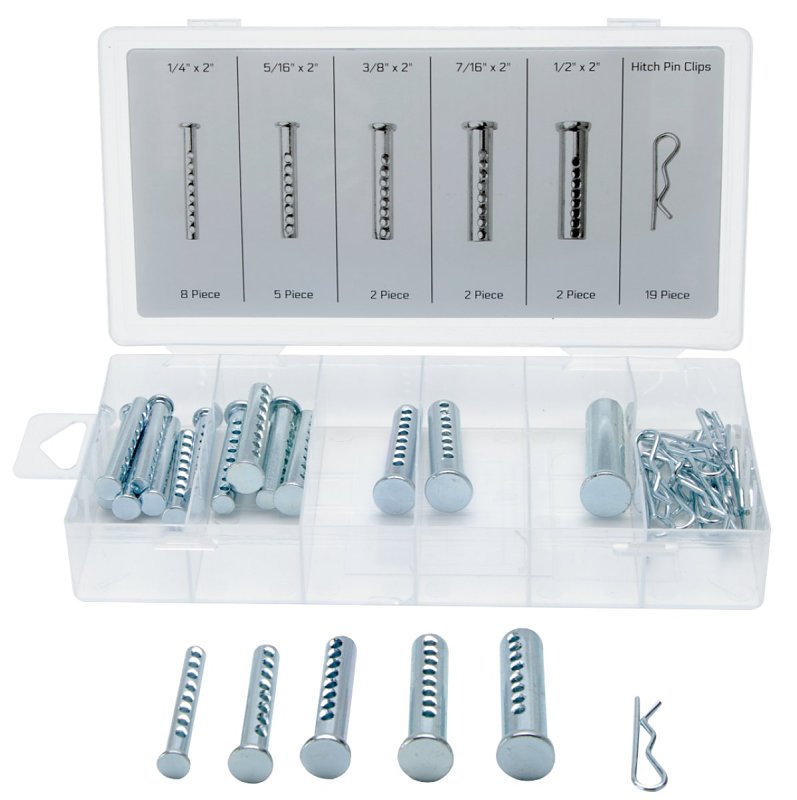 ProSource 91149 Universal Clevis Pin Assortment, 2 in OAL, Steel, Zinc Plated