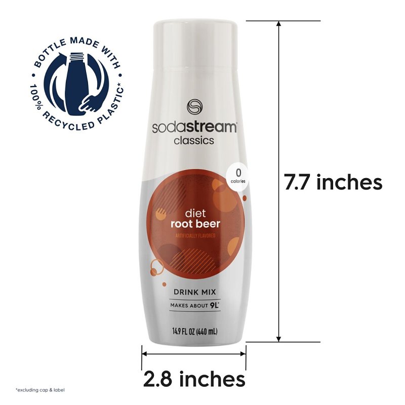 Sodastream Classics 1424204012 Soda Drink Mix, Water, Diet Root Beer, 14.9 fl-oz Bottle