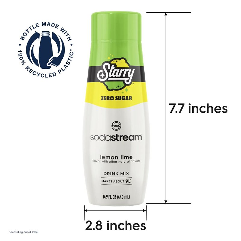 Sodastream Starry 1924226011 Zero Sugar Soda Drink Mix, Water, Lemon Lime, 14.9 fl-oz Bottle