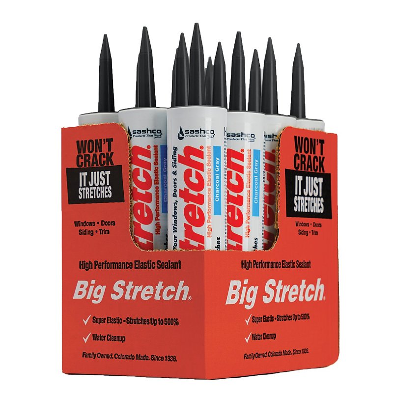 Big Stretch 10084 Elastomeric Sealant, Charcoal Gray, 4 to 5 days Curing, 40 to 120 deg F, 10.5 oz