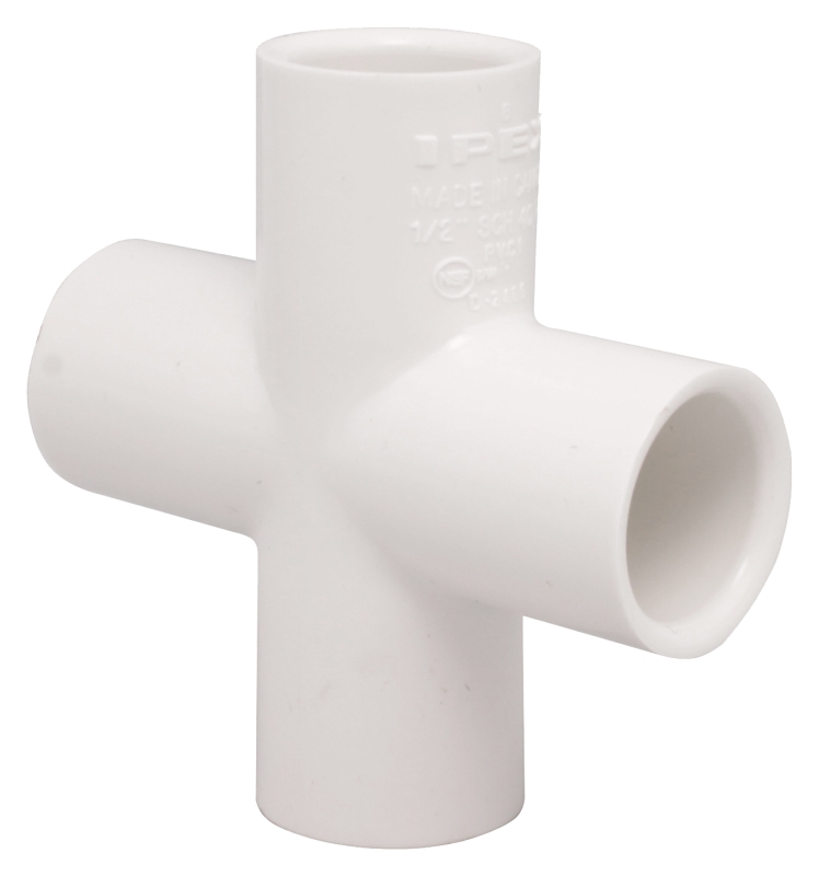 IPEX 435472 Pipe Cross, 1-1/4 in, PVC, SCH 40 Schedule