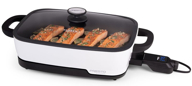 Presto Tuxedo 06854 Skillet Multi-Cooker, 16 in W Cooking Surface, 1500 W, White, Digital Control