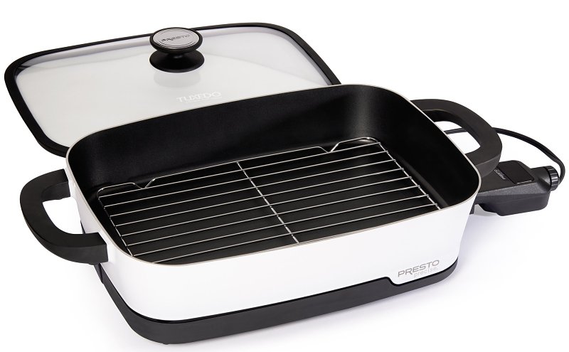 Presto Tuxedo 06854 Skillet Multi-Cooker, 16 in W Cooking Surface, 1500 W, White, Digital Control