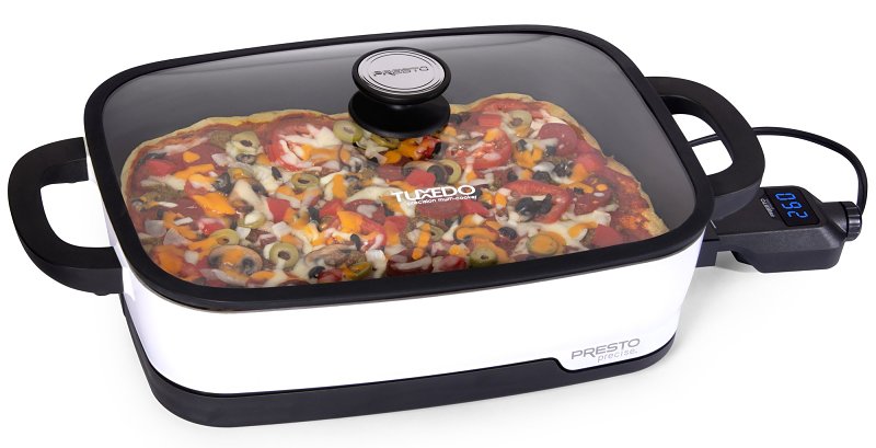 Presto Tuxedo 06854 Skillet Multi-Cooker, 16 in W Cooking Surface, 1500 W, White, Digital Control