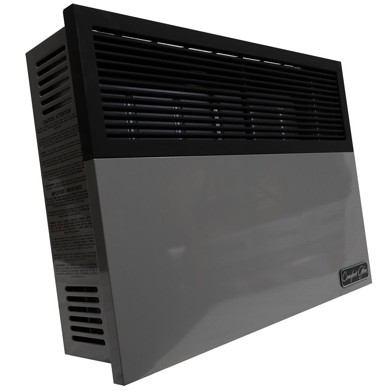 Comfort Glow DVP25 Direct Vent Wall Heater, LPG, 25,000 Btu/h BTU, 825 sq-ft Heating Area, 70 % Efficiency, Black/Gray