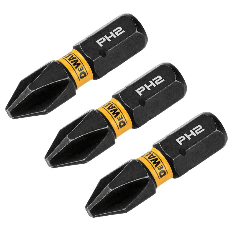 DEWALT FlexTorq DWAF1PH2IR3 Impact Screwdriver Bit, #2 Drive, Phillips Drive, 1/4 in Shank, Hex Shank, 1 in L, Steel