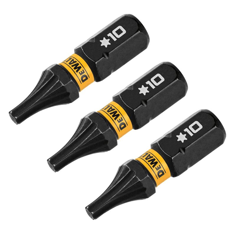 DEWALT FlexTorq DWAF1TX10IR3 Screwdriver Bit, T10 Drive, Torx Drive, 1/4 in Shank, Hex Shank, 1 in L, Steel