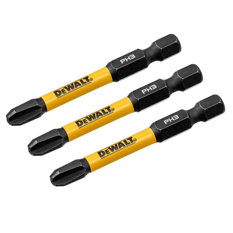 DEWALT FlexTorq DWAF2PH3IR3 Impact Screwdriver Bit, #3 Drive, Phillips Drive, 1/4 in Shank, Hex Shank, 2-1/4 in L, Steel