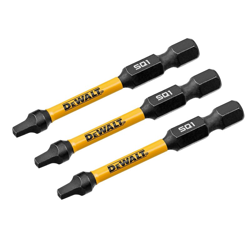 DEWALT FlexTorq DWAF2SQ1IR3 Impact Screwdriver Bit, #1 Drive, Square Drive, 1/4 in Shank, Hex Shank, 2-1/4 in L, Steel