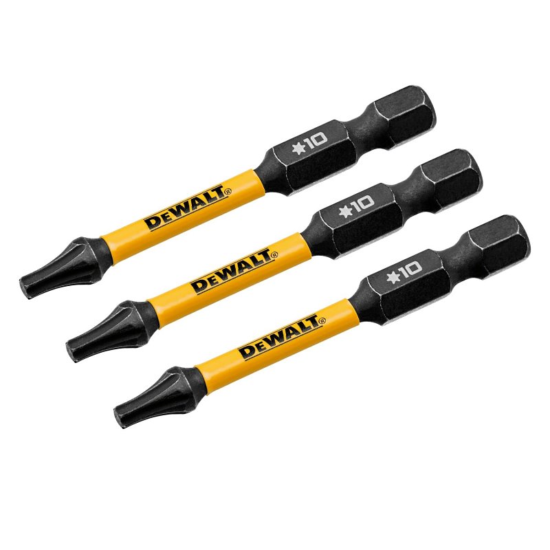DEWALT FlexTorq DWAF2TX10IR3 Impact Screwdriver Bit, T10 Drive, Torx Drive, 1/4 in Shank, Hex Shank, 2-1/4 in L, Steel