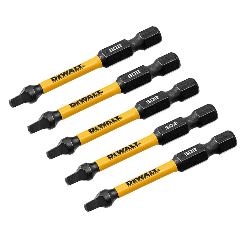 DEWALT FlexTorq, IMPACT READY Series DWA2SQ2IR5 Screwdriver Bit, #2 Drive, Square Drive, 1/4 in Shank, 2-1/4 in L, HSS