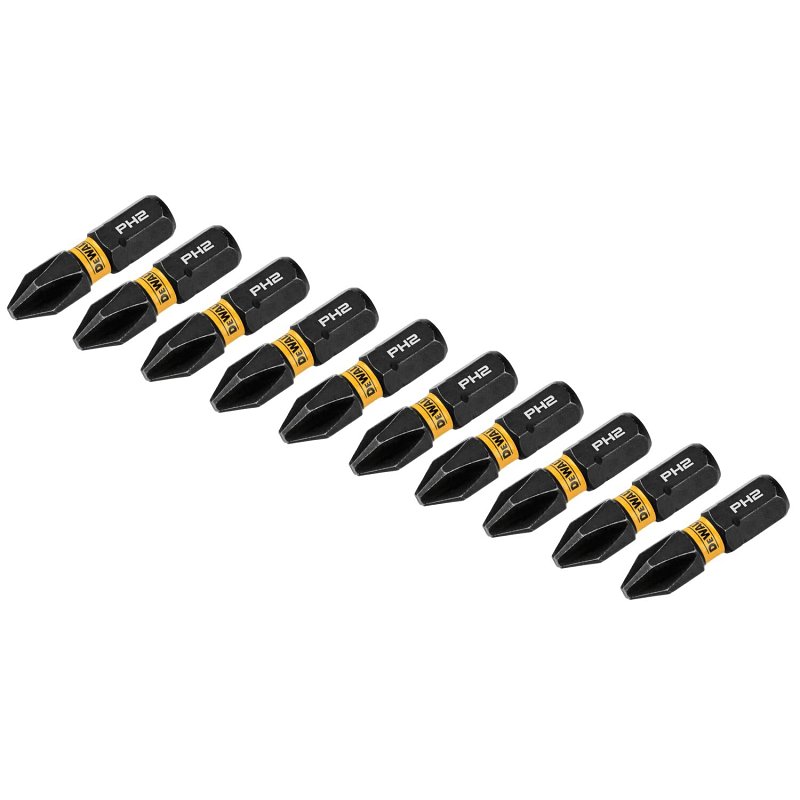 DEWALT DWAF1PH2IR10 Impact Driver Bit, #2 Drive, Phillips Drive, 1/4 in Shank, Hex Shank, 1 in L, Steel