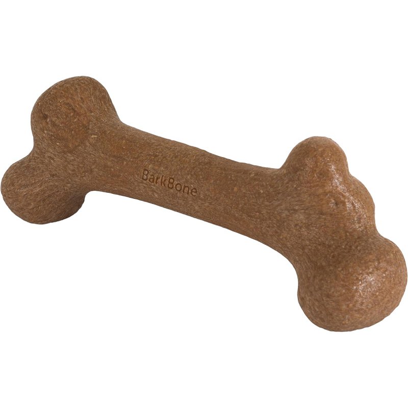 Petmate BarkBone 36036 Dog Toy, M, Peanut Butter, Chew Toy, Natural Instincts Infused Wood Dinosaur, Nylon