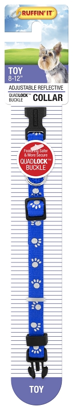 Ruffin'It 39201 Reflective Dog Collar, 8 to 12 in L, 3/8 in W, Nylon, Assorted