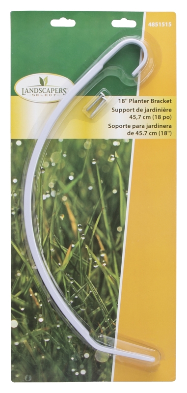 Landscapers Select GB0153L Planter Bracket, 15-1/4 L, Steel, White, Wall Mount Mounting