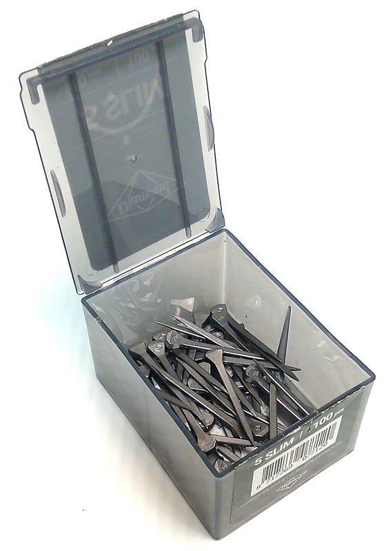 Diamond Farrier D5CS1N Slim Horseshoe Nail, #5, 49.4 mm L, Steel