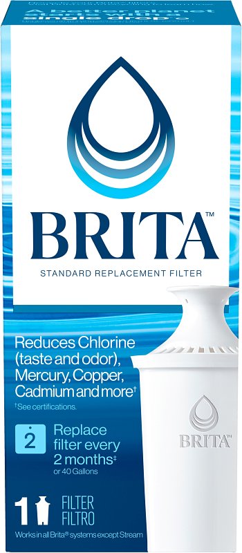 Brita 635501PAK1 Replacement Filter, For: Brita Standard Pitcher and Dispenser, 2.31 in Dia