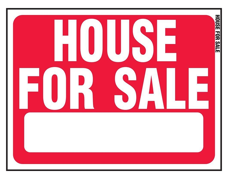 Hy-Ko RS-607 Sign, HOUSE FOR SALE, White Legend, Red Background, 18 in L x 24 in W Dimensions