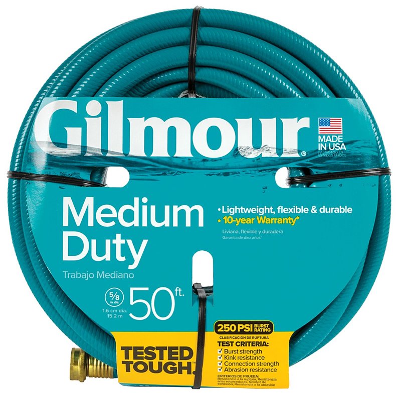 Gilmour 816501-1014 Medium-Duty Hose, 50 ft L, Metal/PVC, Blue