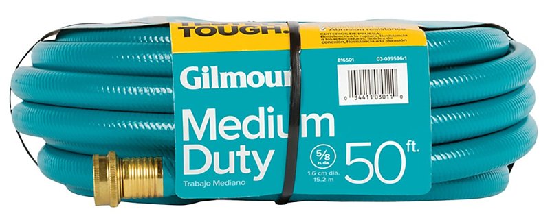 Gilmour 816501-1014 Medium-Duty Hose, 50 ft L, Metal/PVC, Blue