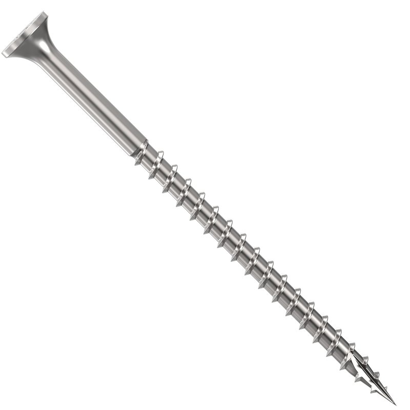 Camo 0348174S Deck Screw, #10 Thread, 3 in L, Bugle Head, Star Drive, Type 17 Slash Point, Stainless Steel, 350/PK